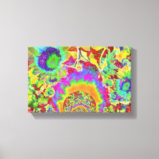 Zonnebloemvelden voor altijd - oranje canvas afdruk (Voorkant)