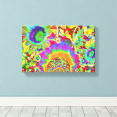 Zonnebloemvelden voor altijd - oranje canvas afdruk (Insitu (Houten vloer))