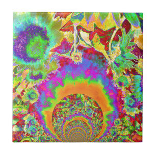 Zonnebloemvelden voor altijd - oranje tegeltje