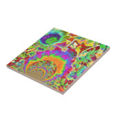 Zonnebloemvelden voor altijd - oranje tegeltje (Zijkant)