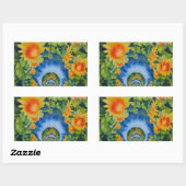 Zonnebloemvelden voor altijd rechthoekige sticker (Vel)