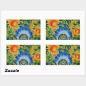 Zonnebloemvelden voor altijd rechthoekige sticker (Vel)