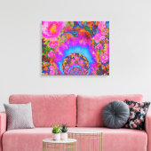 Zonnebloemvelden voor altijd - roze canvas afdruk (Insitu (Woonkamer))