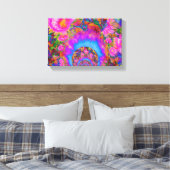 Zonnebloemvelden voor altijd - roze canvas afdruk (Insitu (Slaapkamer))