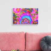 Zonnebloemvelden voor altijd - roze canvas afdruk (Insitu (Woonkamer))