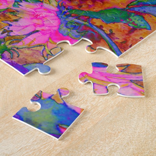 Zonnebloemvelden voor altijd - roze legpuzzel (Zijkant)