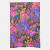 Zonnebloemvelden voor altijd _ roze theedoek (Verticaal)