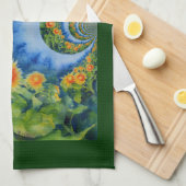 Zonnebloemvelden voor altijd theedoek (Quarter Fold)