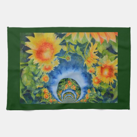 Zonnebloemvelden voor altijd theedoek (Horizontaal)