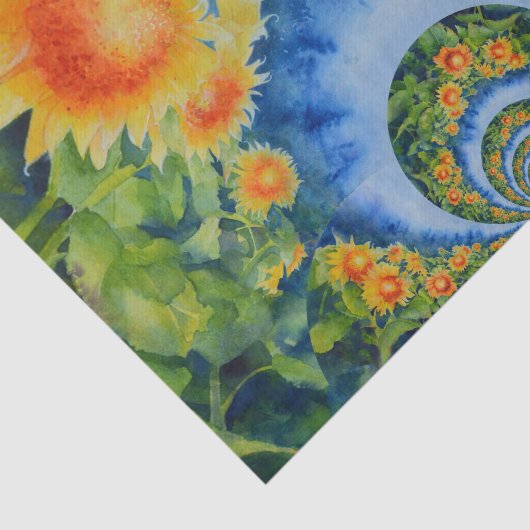 Zonnebloemvelden voor altijd, zonnebloempitala tissuepapier (Detail)