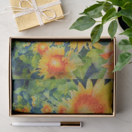 Zonnebloemvelden voor altijd, zonnebloempitala tissuepapier (Geschenk)