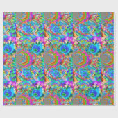 Zonnebloemvelden voor eeuwig blauw cadeaupapier (Vlak)