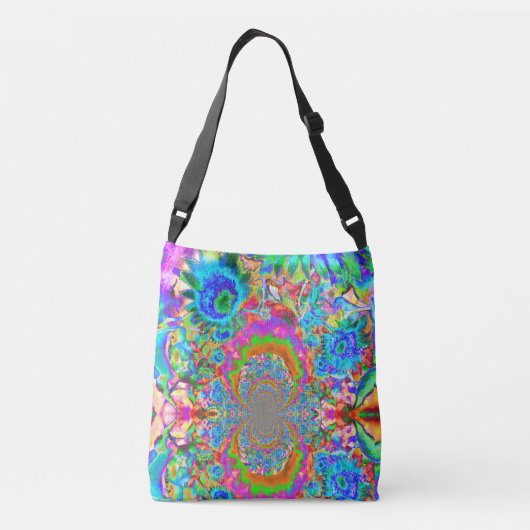 Zonnebloemvelden voor eeuwig blauw crossbody tas (Achterkant)