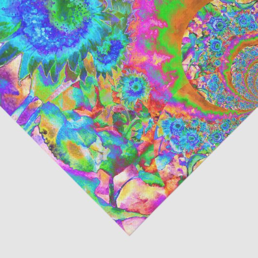 Zonnebloemvelden voor eeuwig blauw tissuepapier (Detail)