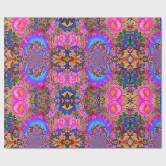 Zonnebloemvelden voor eeuwig roze abstracte bloeme cadeaupapier (Vlak)