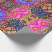 Zonnebloemvelden voor eeuwig roze abstracte bloeme cadeaupapier (Hoek)