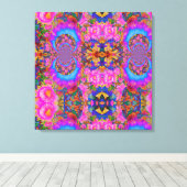 Zonnebloemvelden voor eeuwig roze canvas afdruk (Insitu (Houten vloer))