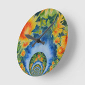 Zonnebloemvelden voor ronde klok (Hoek)