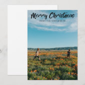 Zonnebloemveldkerst Feestdagenkaart (Voorkant / Achterkant)