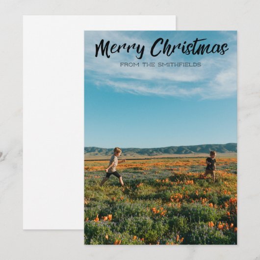 Zonnebloemveldkerst Feestdagenkaart (Voorkant / Achterkant)