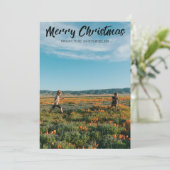 Zonnebloemveldkerst Feestdagenkaart (Staand voorkant)