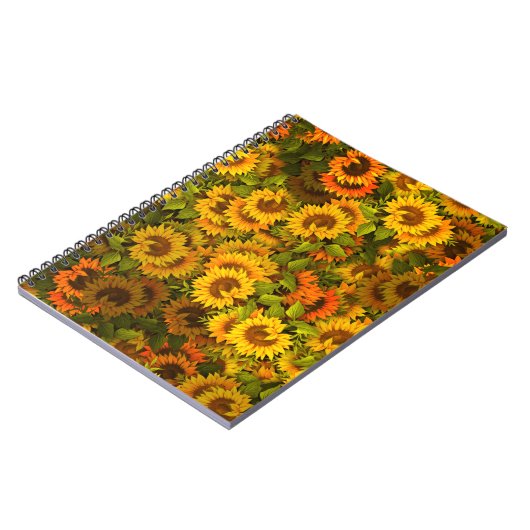 Zonnebloemveldpatroon Notitieboek (Linkerzijde)