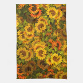 Zonnebloemveldpatroon Theedoek (Verticaal)