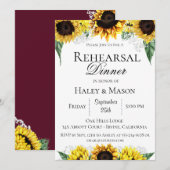 Zonnebloemveldrepetitie binnenuitnodiging kaart (Voorkant / Achterkant)