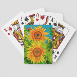 Zonnebloemveldspeelkaarten Pokerkaarten