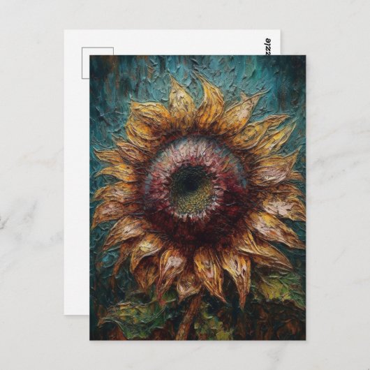 Zonnebloemverf Briefkaart (Voorkant / Achterkant)