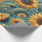 zonnebloemverpakkingspapier cadeaupapier (Hoek)