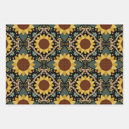 Zonnebloemverpakkingspapier Inpakpapier Vel (Voorkant)