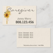 Zonnebloemverzorging: Zorgverlener Visitekaartjes  (Voorkant / Achterkant)