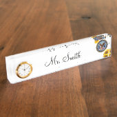 Zonnebloemveteraandesk Naambordje (Zijkant)