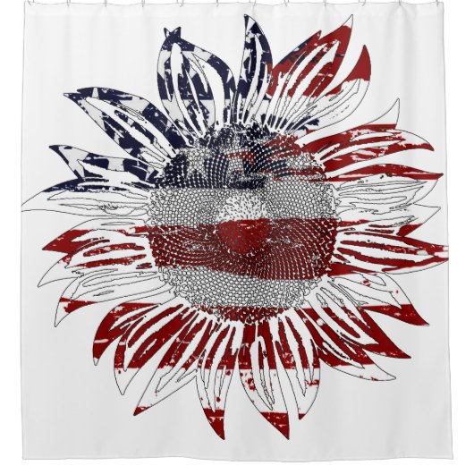 Zonnebloemvlag Douchegordijn (Voorkant)