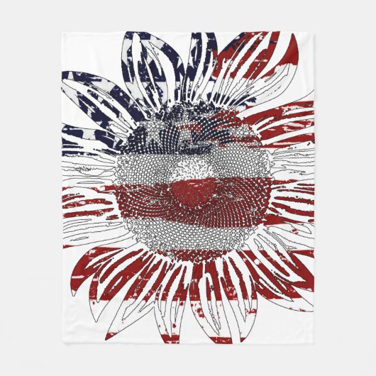 Zonnebloemvlag Fleece Deken (Voorkant)