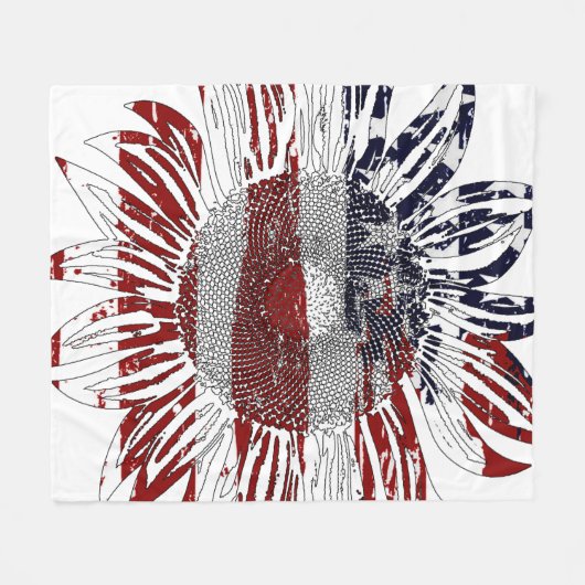 Zonnebloemvlag Fleece Deken (Voorkant (Horizontaal))