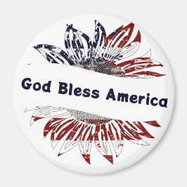 Zonnebloemvlag met aangepaste tekst magneet