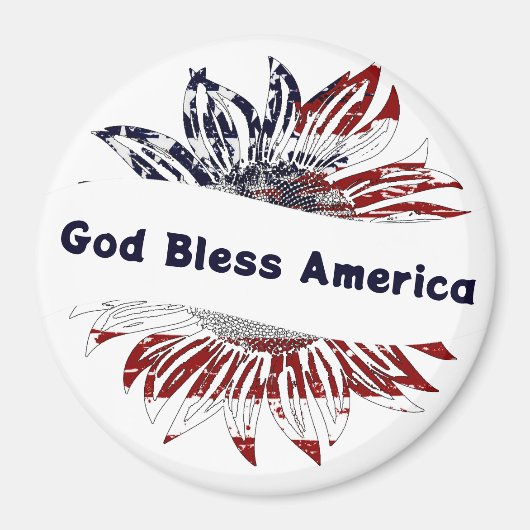 Zonnebloemvlag met aangepaste tekst magneet (Voorkant)