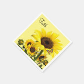 Zonnebloemvlinder Bumblebeienpapier servetten (Hoek)