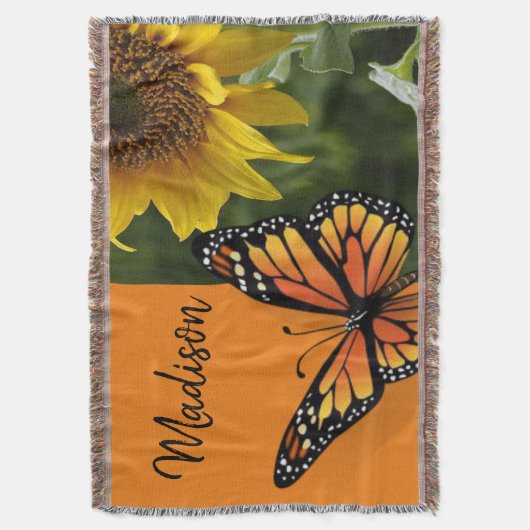 Zonnebloemvlinder Deken (Voorkant Verticaal)