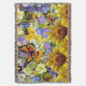 Zonnebloemvlinder Deken (Voorkant Verticaal)