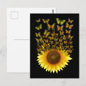 Zonnebloemvlinder Vrouwen Meisjes Floral Butterfly Briefkaart (Voorkant / Achterkant)