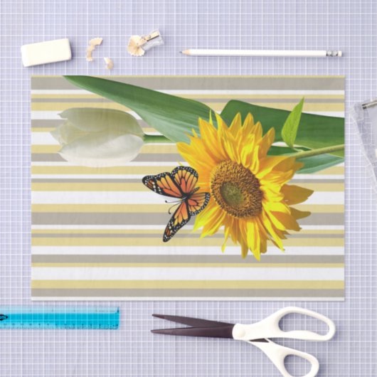 Zonnebloemvlinder White Tulp Tissue Paper Tissuepapier (Craft)