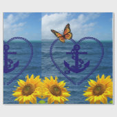 Zonnebloemvlinderbloemkarton, verdampingspapier cadeaupapier (Vlak)