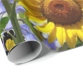 Zonnebloemvlindermatte omslagpapier cadeaupapier (Rol Hoek)