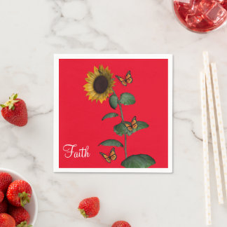 Zonnebloemvlinderpapier Servet