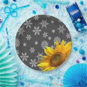 Zonnebloemvlokken Bord van papier (Feest)