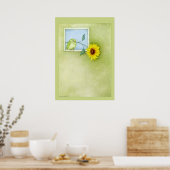 Zonnebloemvogel Poster (Keuken)