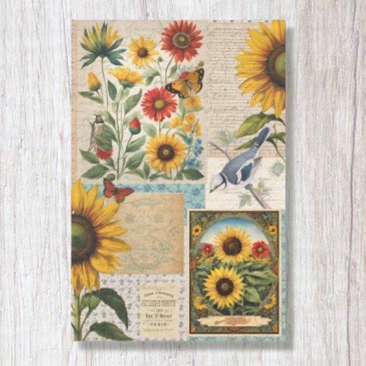  zonnebloemvogelzaadpakket Ephemera Tissuepapier